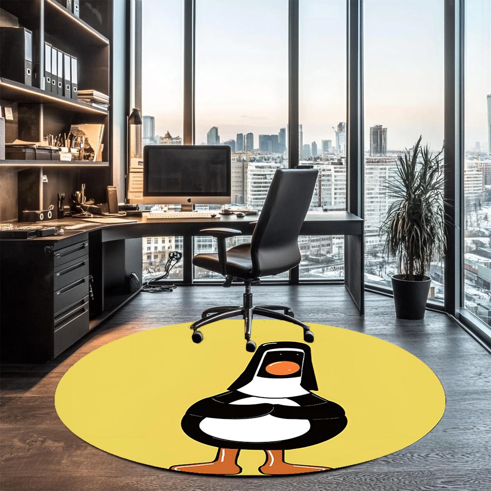 Feathers McGraw Printed Round Rug Carpet Chair Rug Area Rug Entryway Doormats,for Office Chair Living Room Bedroom Kitchen Room.