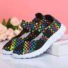 Women's Size 42 Hand-Woven Korean-Style Casual Shoes with Elastic Band