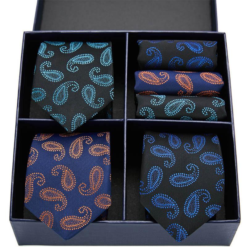 Men'S Formal Tie Bow Tie Pocket Towel 7-Piece Suit High-End Suit Small Square Scarf Retro Pattern Groom Wedding
