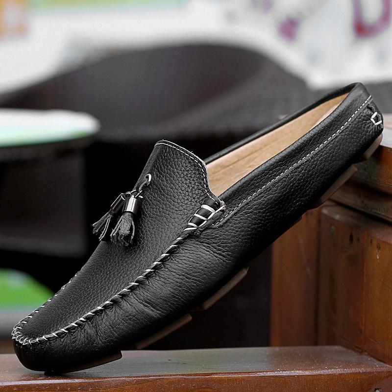 

Кожаные мужские туфли MODX полу-откидного типа модные и универсальные 44 чёрный