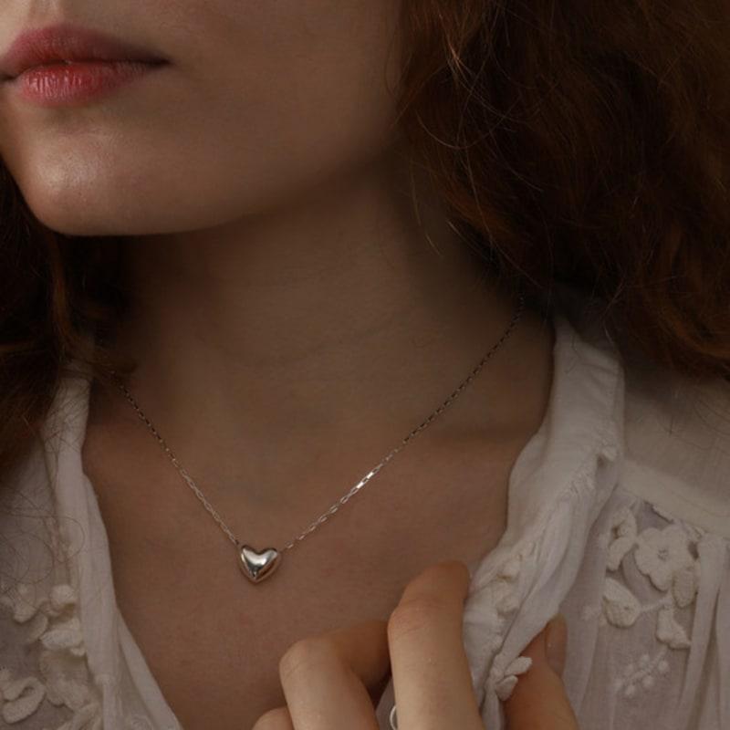 Ozel Silver925 Romantic Heart Pendant Necklace PS151N