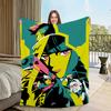 cartoon Flannel warm comfort C-Cyberpunk  soft plush blanket for sofa living E-Edgerunners room office anime bedroom travel gift