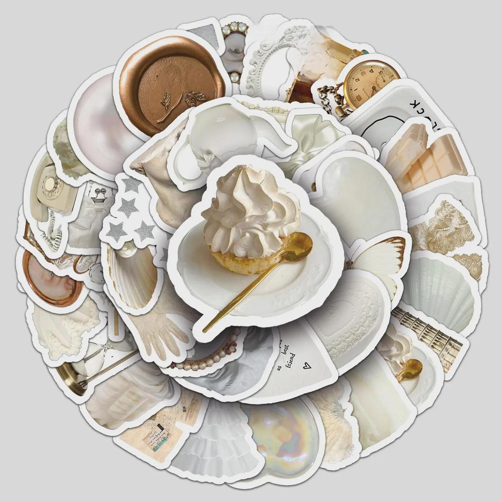 Valiz Dekorasyonu İçin 50 Beyaz Graffiti Çizgi Film Çıkartması