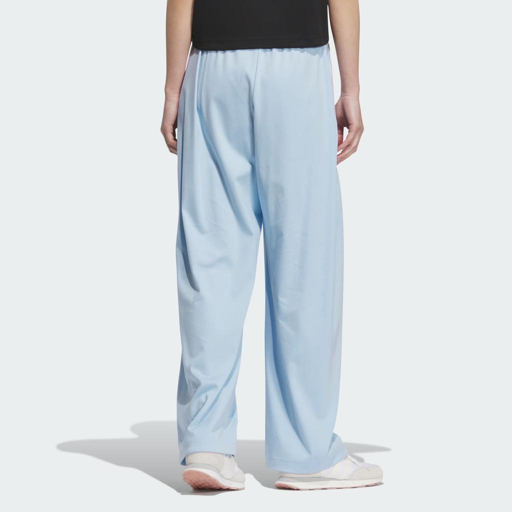 Adidas SS25 Banana Knit Joggers Simple Loose Striped Versatile Casual Pants Women Bottoms Blue KE5893