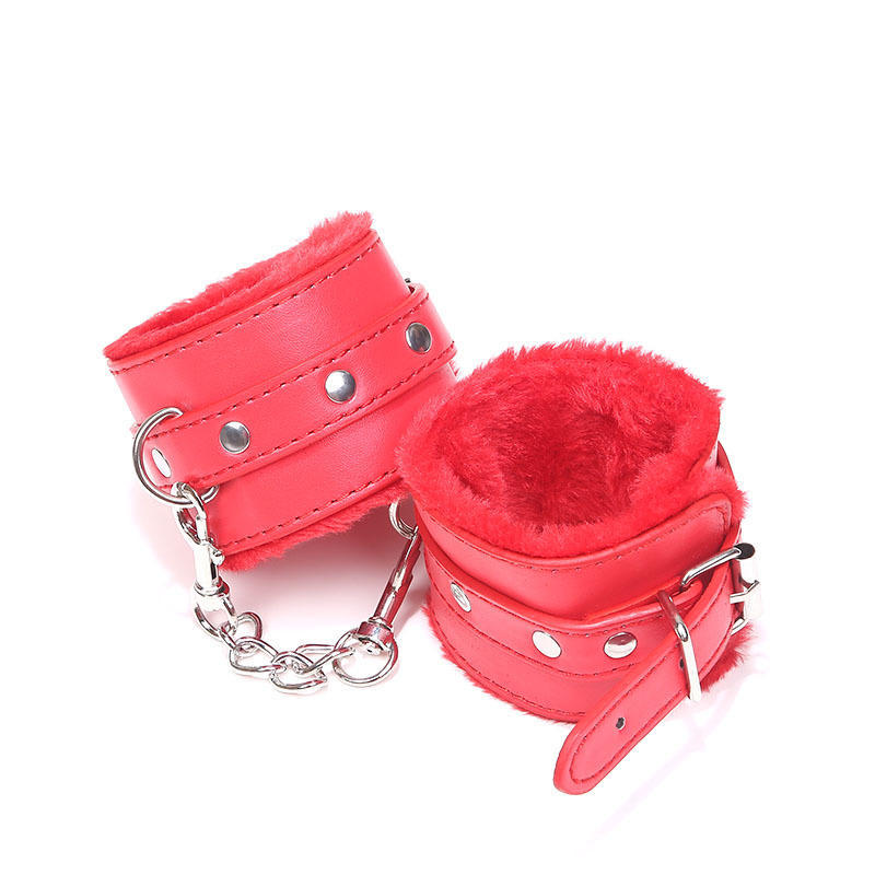 Adult sex toys PU leather plush handcuffs binding and binding handcuffs SM sex toys 18+