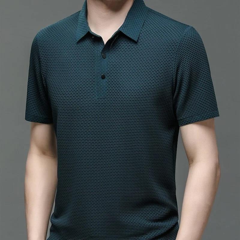 2026 Summer New Men's Short Sleeve T-shirt Cool and Breathable POLO Shirt Business Casual Sweat-absorbing Top
