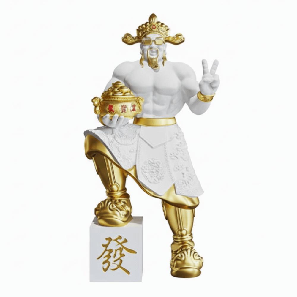 Floor Ornament Muscle God of Wealth Shop Front Desk Fortune Decoration  Wealth Attraction белый