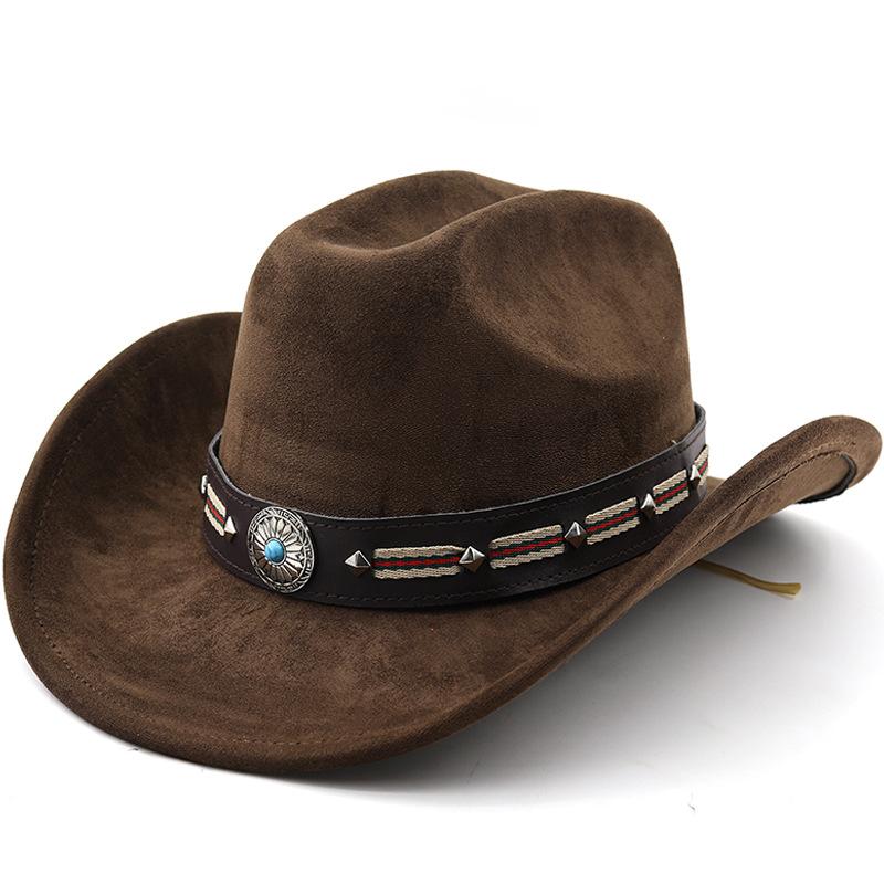 National style suede one-word cowboy top hat French vacation knight cowboy British hat elegant travel outdoor hat