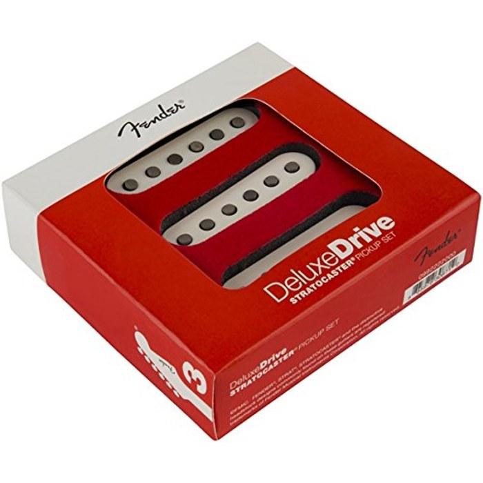 Fender Deluxe Drive Stratocaster Pickup SET – 3 Stratocaster Guitar Pickups, Single Coil, White/Red