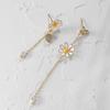 New Korean Style Long Daisy Flower Earrings For Women Asymmetrical Delicate Flower Style Earring Sweet Jewelry Gift
