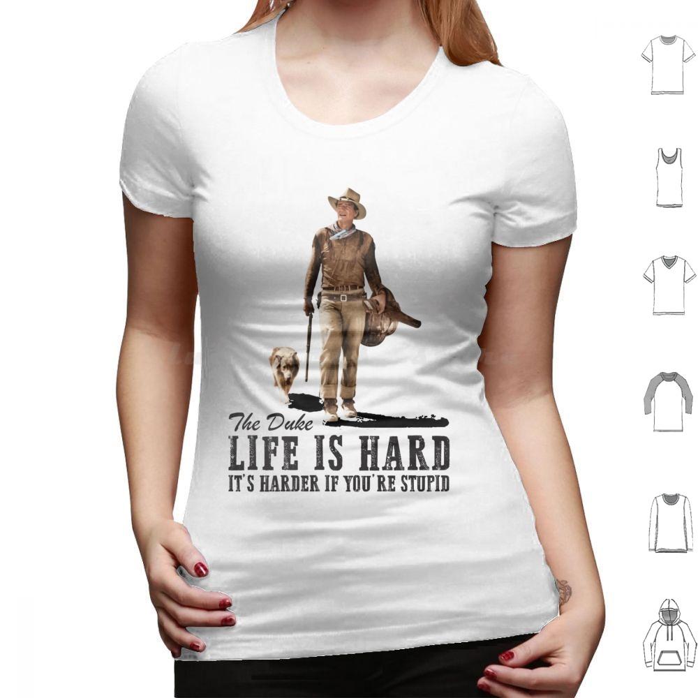 T-shirt La Vita è Dura Taglia Grande 100% Cotone John Wayne Clint Eastwood Cowboy Grit Bravo Cogburn L'Uomo Tranquillo Il Grinta