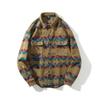 Camicia da uomo a maniche lunghe in flanella, stile etnico vintage, vestibilità larga e oversize, casual, autunno
