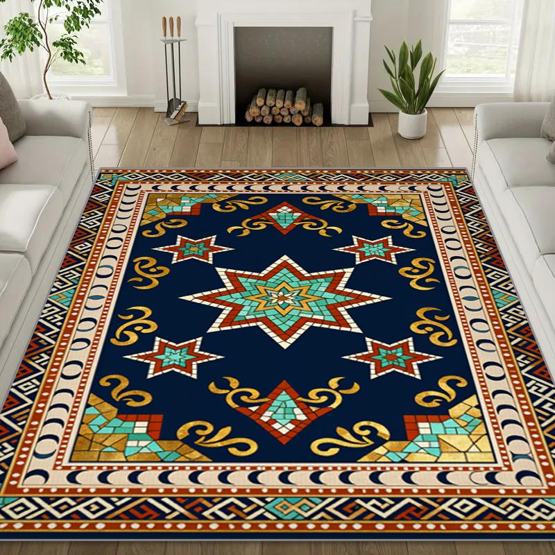 

RAKKS Moroccan Large Area Rug-Low-Pile Crystal Velvet Carpet for Living Room &Bedroom Kitchen,door Mat Non-Slip Home Floor Decor 40x60cm