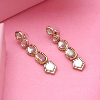 Gift Designer Long Traditional Kundan Earrings For Women