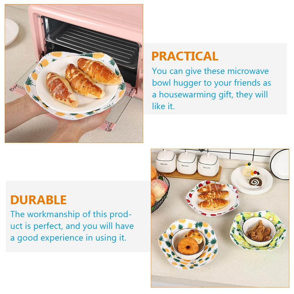 5 Adet Fırın Yalıtımlı Kase Seti Eldiven Mikrodalga Soğuk Polyester Pamuk Sıcak Tutucu Mutfak