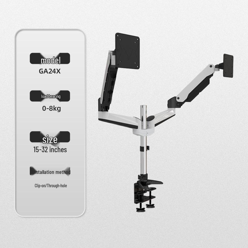 Dual Screen & Triple Screen Rotating Monitor Wall Mount with Lifting Pneumatic Arm
