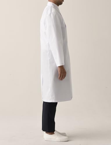 Seven Uniform AA0115-8 Antibacterial Medical Coat, Men's, Long Sleeve, White, Size M