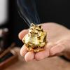 Mini Cat Lucky Cat Incense Burner Hollowed Out Patterns Alloy Sandalwood  Office Decoration