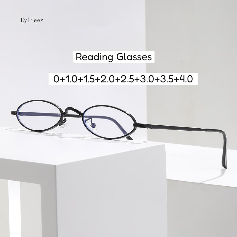 Retro Small Oval Anti-blue Light Computer Reading Glasses Metal Frame Hyperopia Eyeglasses For Women Female Man Male Óculos