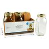 64 oz Airtight Glass Jars Wide Mouth Canning Jars 6 Count Food Storage Preserving Fruits Vegetables Sauces Dishwasher Safe