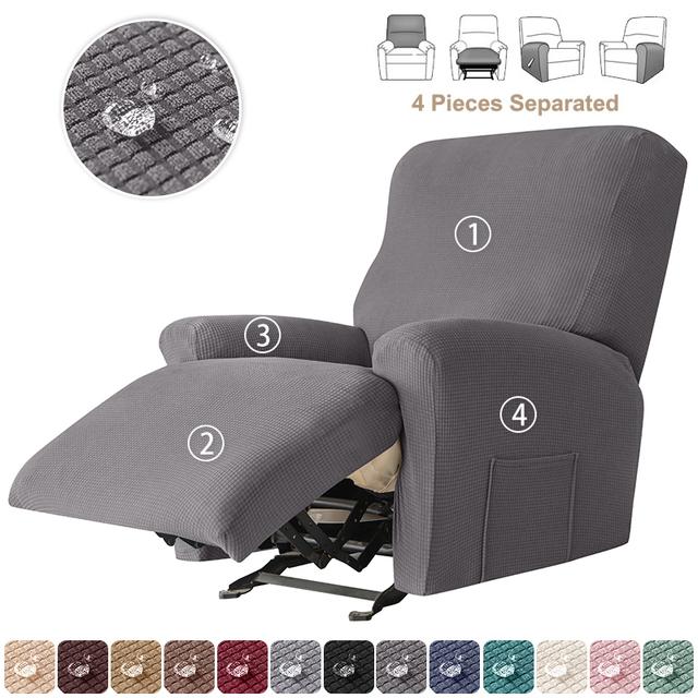 1 /3 Seater Water Repellent Polar Fleece Recliner Sofa Cover Elastic Relax Armchair Cover Stretch Lazy Boy Reclining Chair Cover