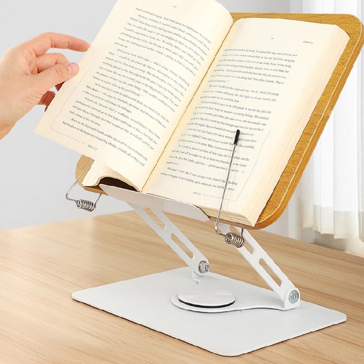 Wood Book Holder Bookstand with Page Paper Clip for Student Kid Textbook