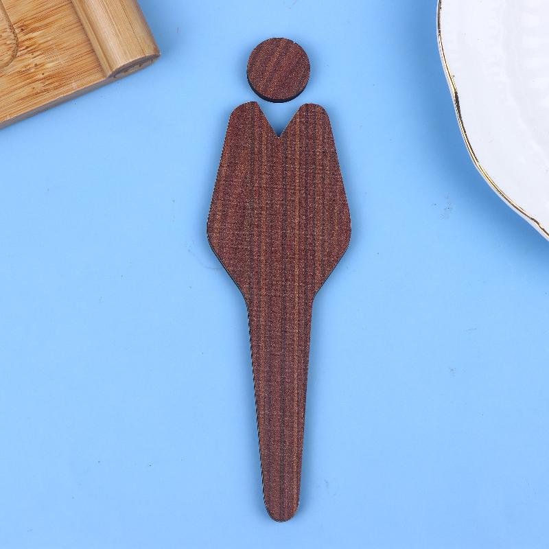 Bathroom Door Sign - Unisex Wooden Wall Decor With Male & Female Figures Frameless Design For Home & Office,Bathroom Decor