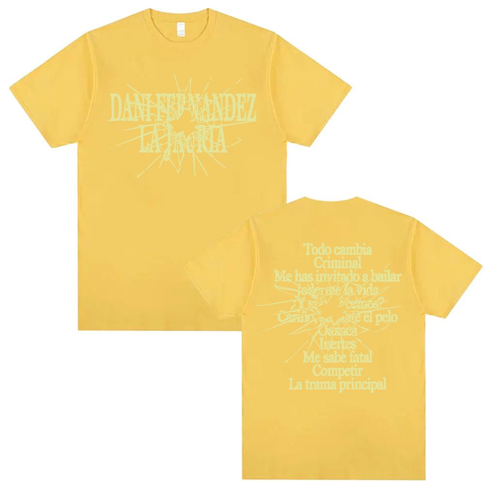 Singer Dani Fernandez Album Letters Print T Shirt Mens Clothing Summer Hip Hop Punk T Shirts Cotton ONeck Oversized Tshirts