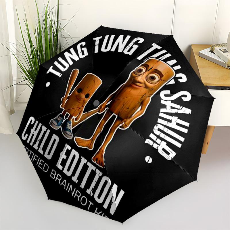

1pc TUNG TUNG TUNG SAUR CHILD EDITION Umbrella with Plastic Handle,Suitable for All Seasons Home Travel Outdoor UmbrellaM1402