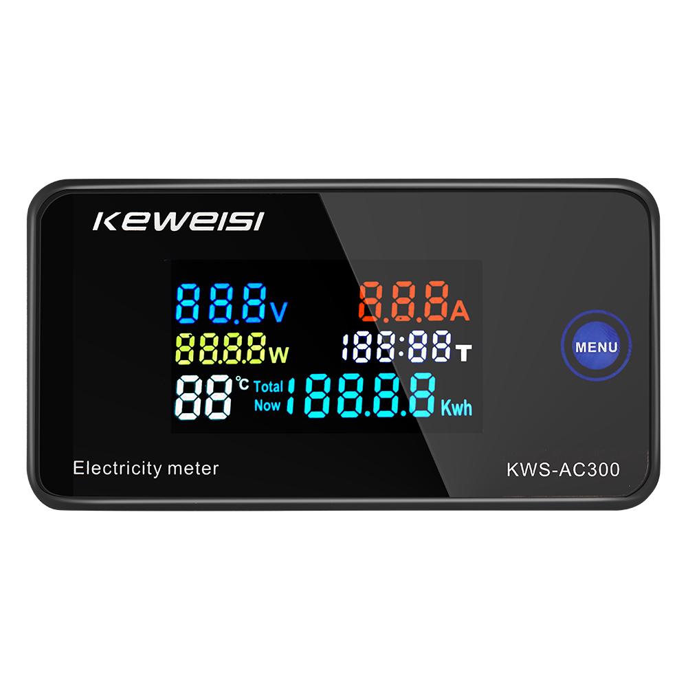 6 in 1 AC 50-300V Digital Energy Current Voltmeter Thermometer Wattmeter Ammeter
