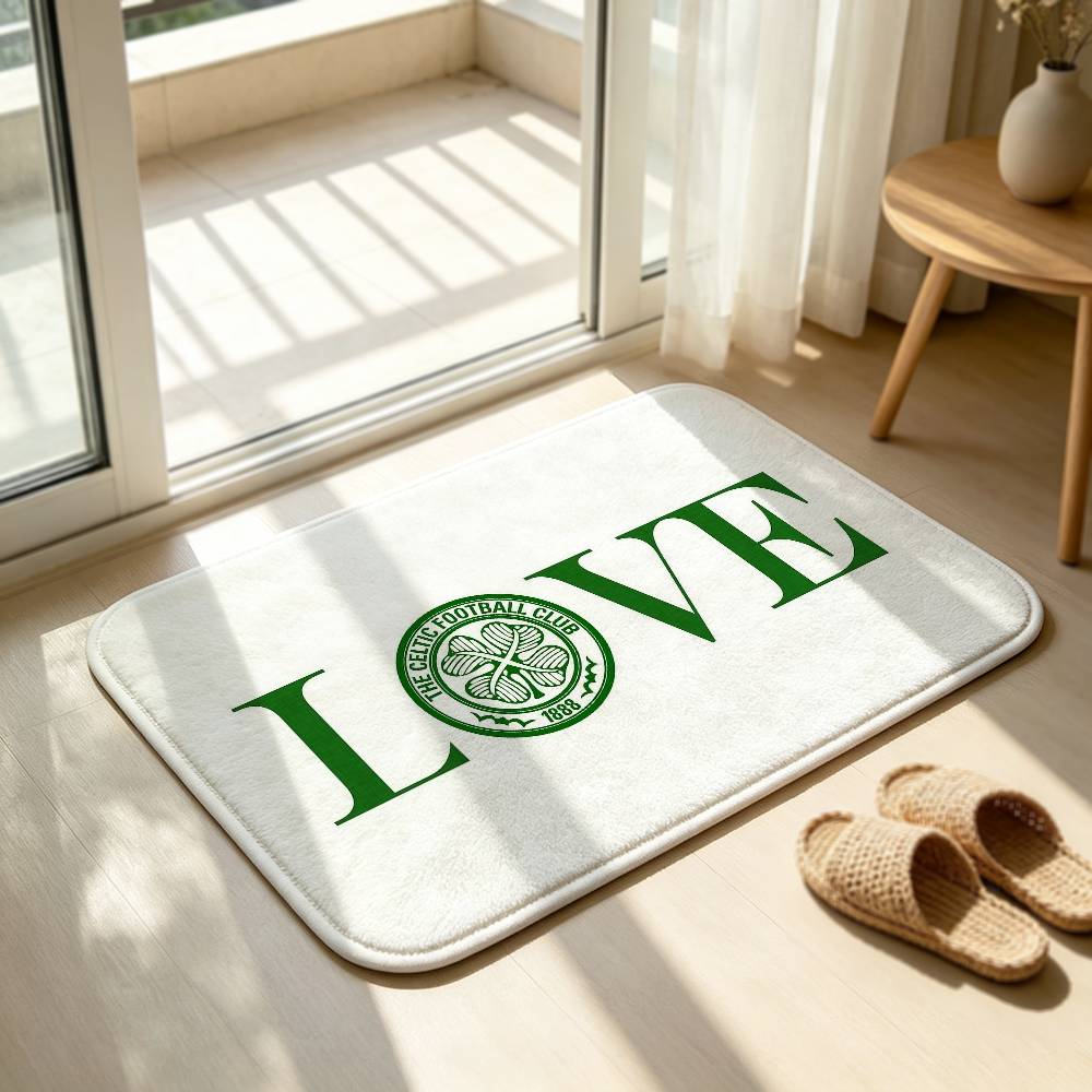 C-Celtic FC Anti‑Slip Floor Mat Short Plush Rug mat Soft Comfortable Machine Washable Home Decor