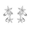 Cercei Cleme Pentru Urechi Curbate Sweet Flower Clip-On Earrings S925 Silver White Gold Plated Zircon Flower Design No Piercing Required