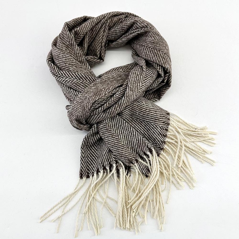 Plaid Scarf Autumn and Winter Women's High End Korean Style Winter Warm Scarf Thickened Imitation Cashmere Shawl