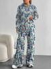 European And American Autumn And Winter Casual Long-Sleeved Retro Pattern Set Women'S Hooded Sweater Trousers Two-Piece Set