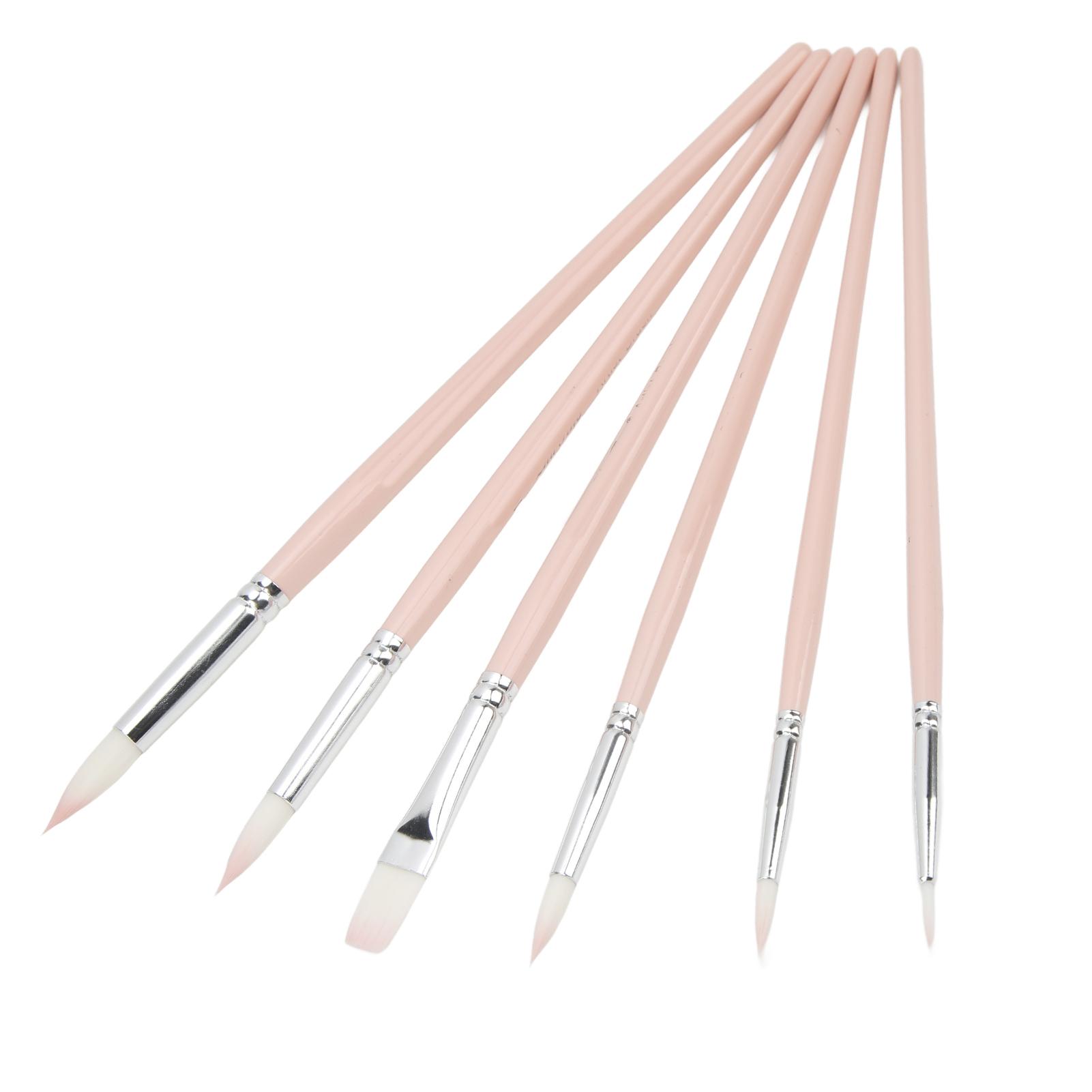 

6 шт. акварельные кисти многофункциональные легко очищаемые широкое применение премиум материал прочный розовый