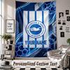 Custom Tapestry Wall Hanging, Brighton & Hove Albion Football Personalized Name Text Home Wall Decor