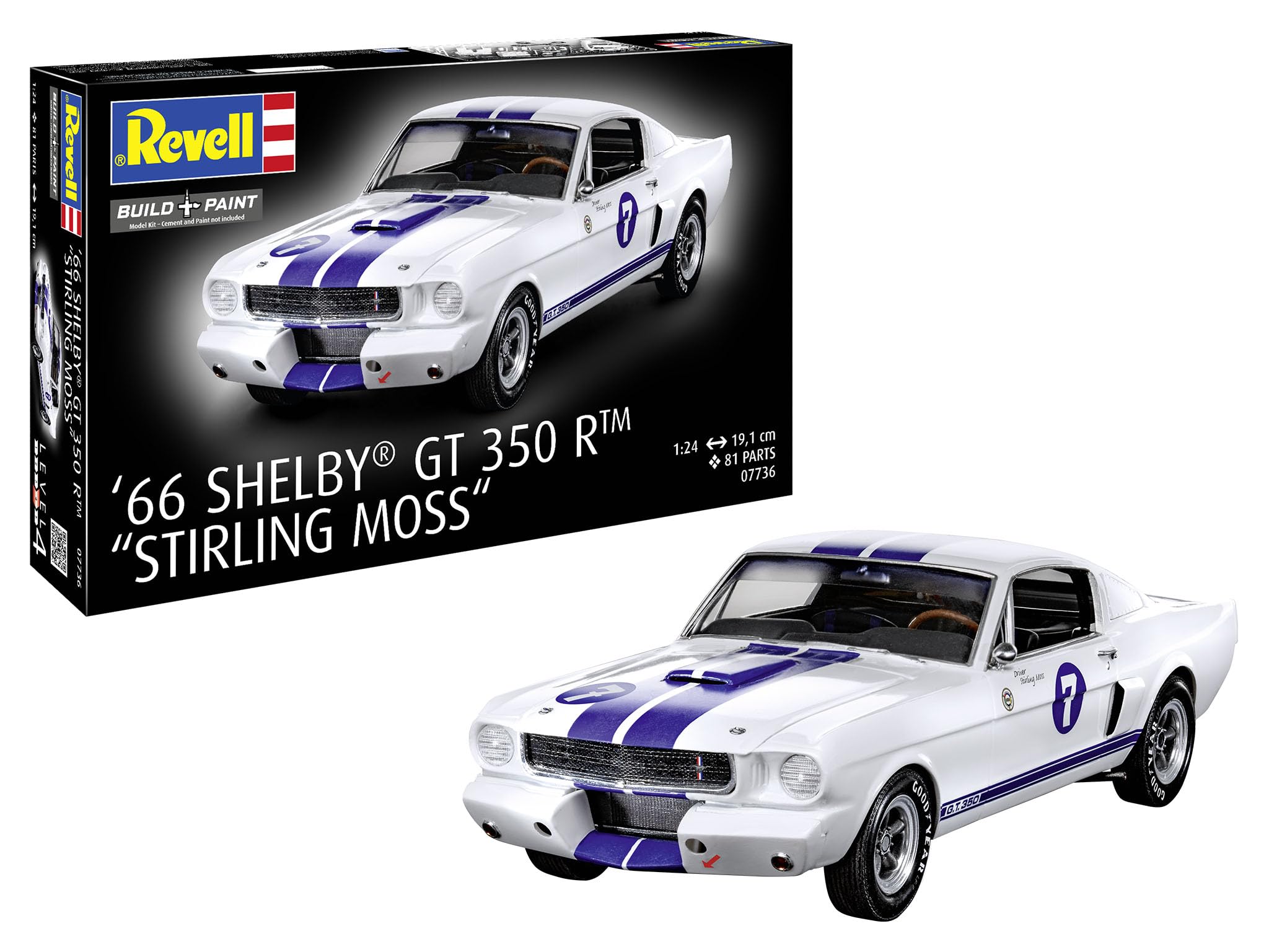 

German Revell Shelby GT 350R Stirling Moss Plastic Model 07736 1/24 66 (Car)