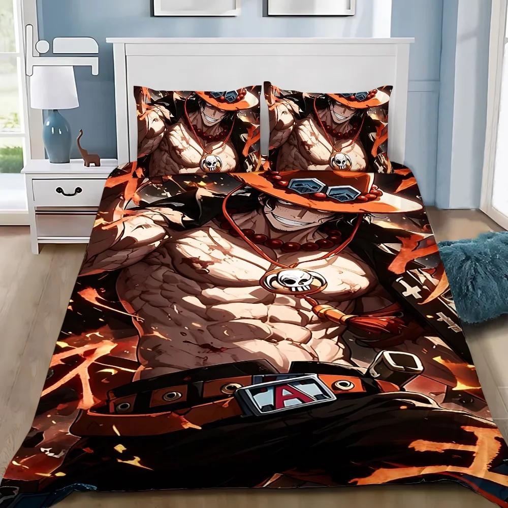 Anime Duvet Cover Pillowcase O-Ones Pieces Bedding Set Luffys Adult Boy Girl Bedroom Decoration Children Gift Single Double Size