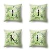 Polyester Pillowcase Car Decoration Small Fresh Green Leaves 26 English Letter Printing Pillow Cushion Cover