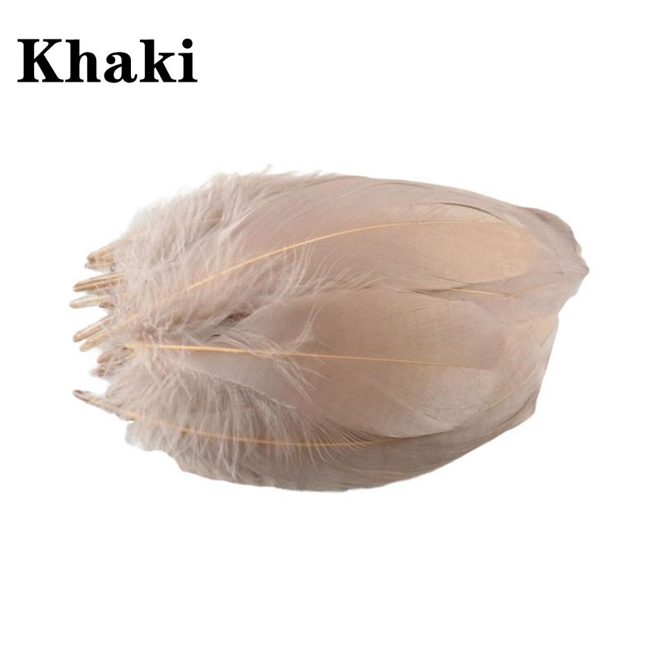 

100Pcs Natural Goose Feathers Plumas Wedding Party White Feathers Christmas Crafts DIY Jewelry Making Decoration Accessories хаки