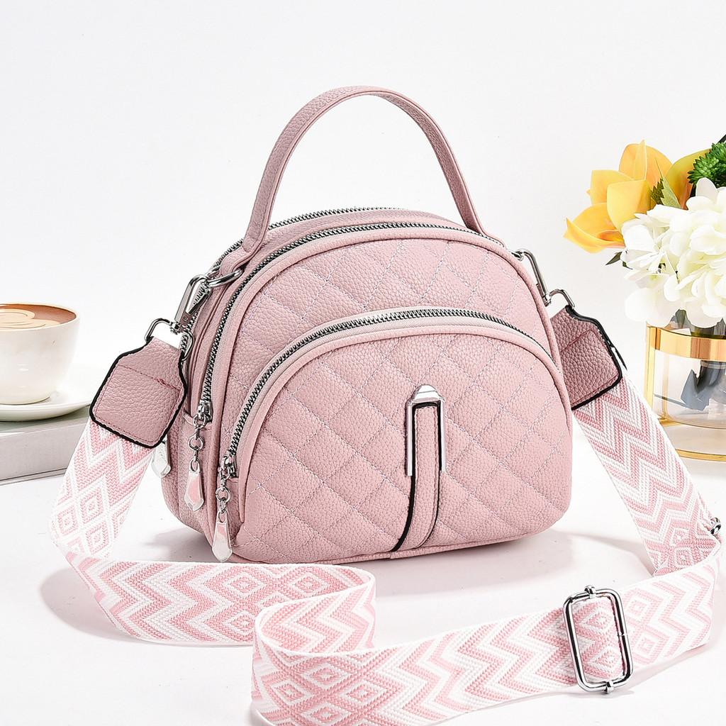 Stylish Mini Quilted Handbag Elegant Pu Material Versatile Shoulder Crossbody Bag Black Blue Khaki Gray White Pink