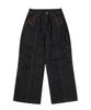 AAKAM Knee Pin-Tuck Western Denim Pants (Black)