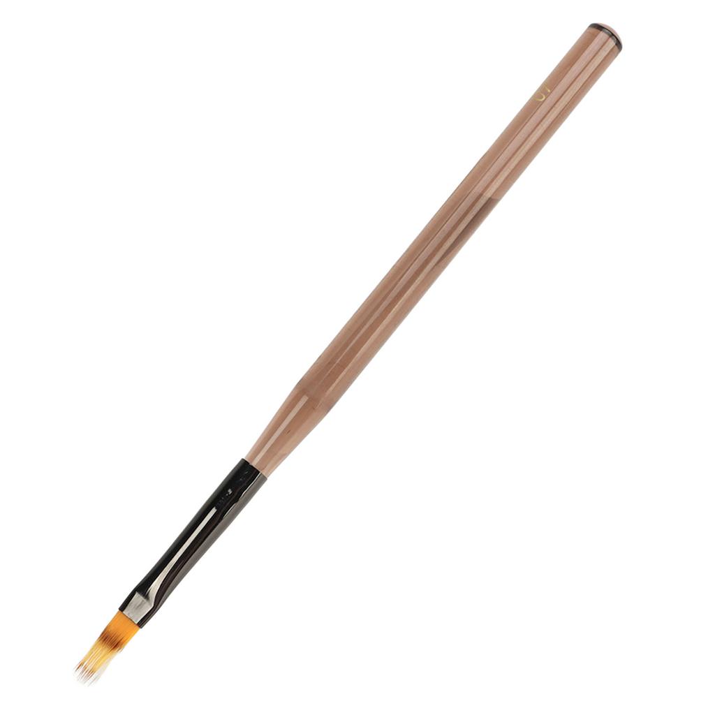 Nail Drawing Pen Nylon Flat Painting Nail Tool Fingernail Extension Gel Brush Brown Transparent Pen
