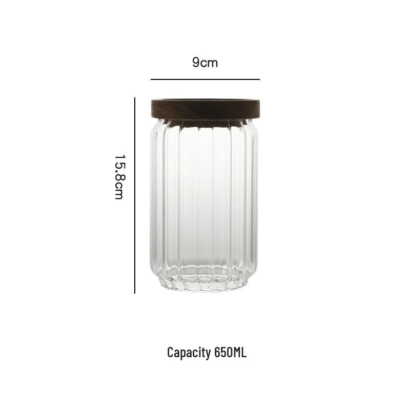 High Borosilicate Glass Storage Jar with Acacia Wood Lid