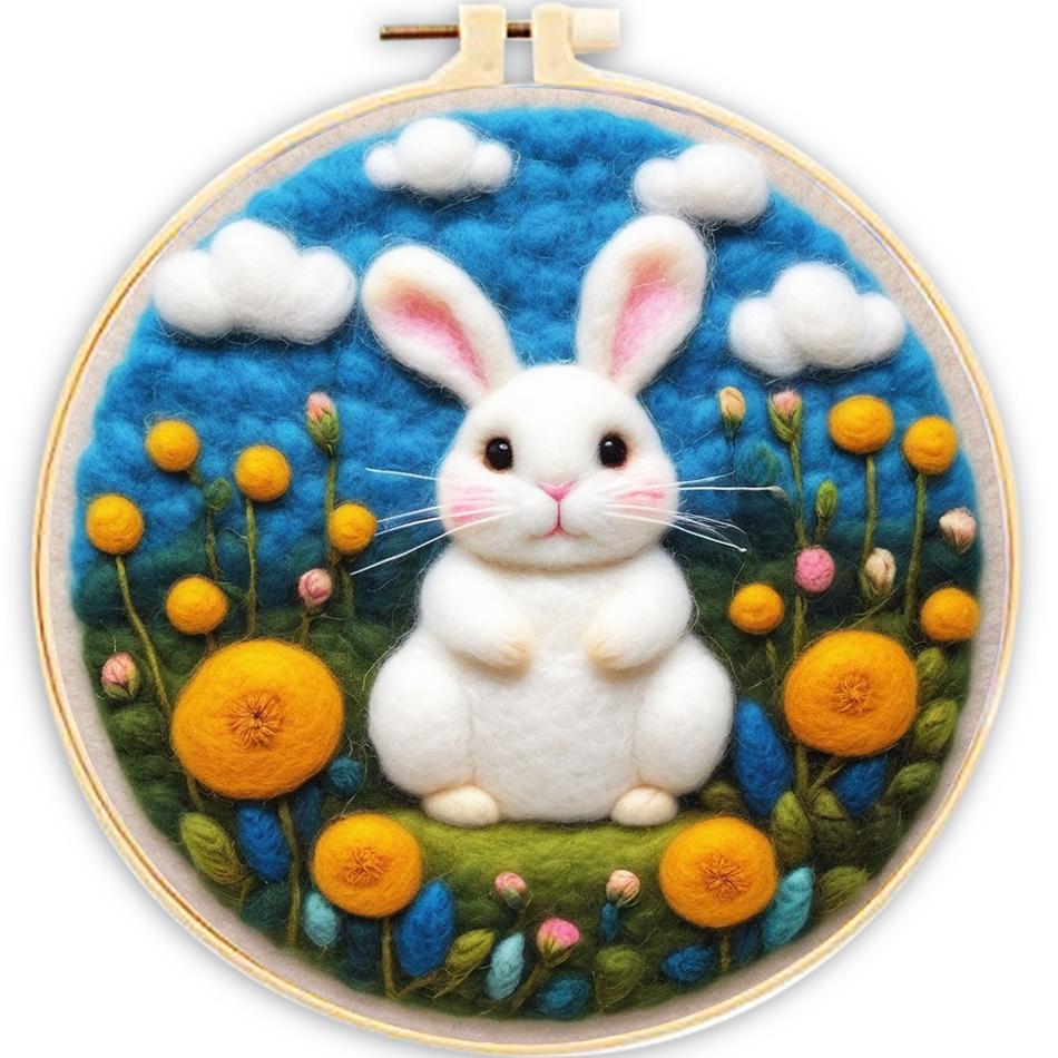 GATYZTORY Diy Wool Needle Felt Starter Set Wool Painting Set Diy Gift Animals Scenery Needle Felting Painting For Home Wall Art