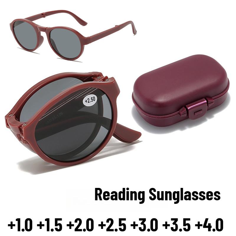 Men's and Women's New Foldable Reading Sunglasses Neutral Fashion Retro New Portable Presbyopia Glasses Sunglasses To +3.5+4.0