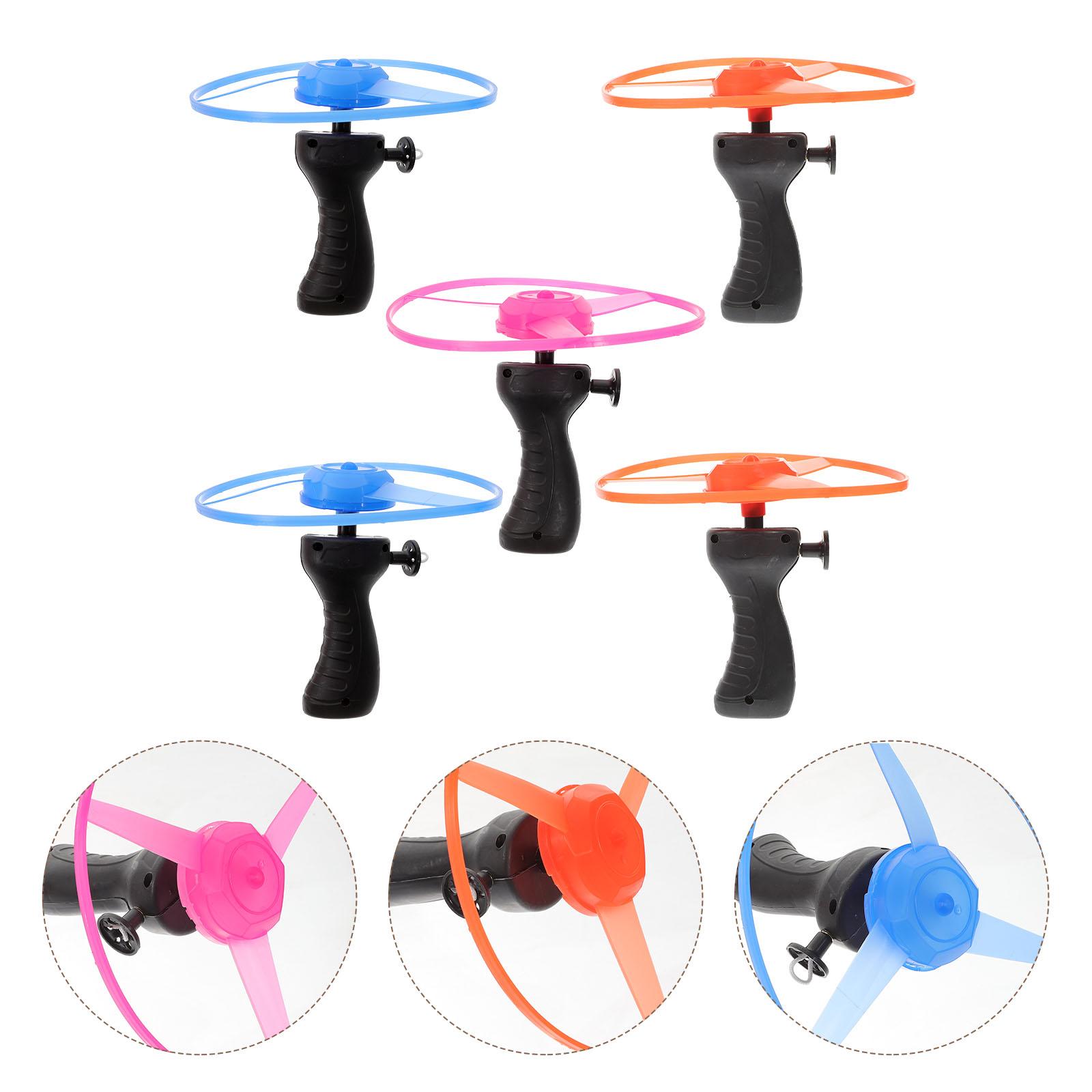 

5 шт., долговечная игрушка в виде НЛО для детей, светодиодный диск для запуска, пластиковый летающий интерактивный 17x17x2cm