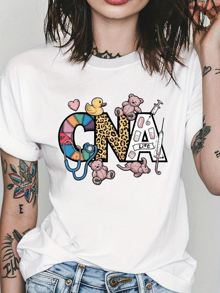 CNA In Bold Designs Pure Womens Harajuku Short Sleeve Tshirt Clothing Street Sleeved Harajuku Streetwear Aesthetic Clothes
