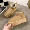 New Winter Women Short Plush Warm Snow Boots Casual Shoes Suede Fur Chelsea Ankle Boots Flats Platform Ladies Shoes Botas