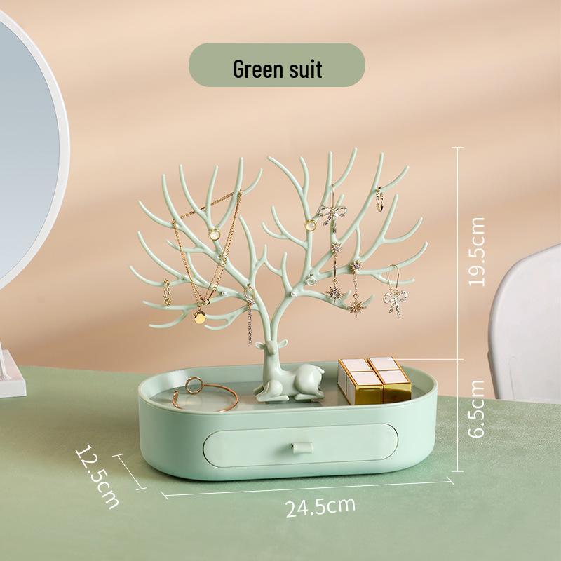 Antler Jewelry Stand: Deer-Shaped Rotating Earring and Necklace Organizer